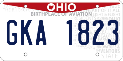 OH license plate GKA1823