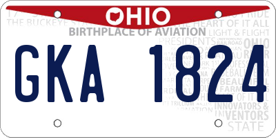 OH license plate GKA1824