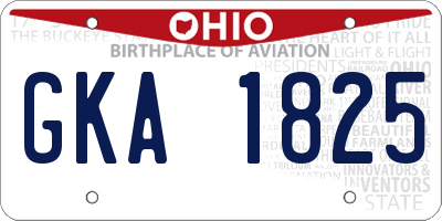 OH license plate GKA1825