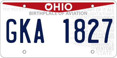 OH license plate GKA1827