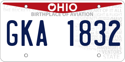 OH license plate GKA1832