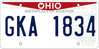 OH license plate GKA1834