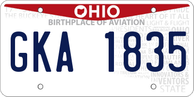 OH license plate GKA1835