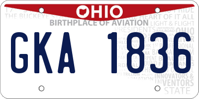 OH license plate GKA1836