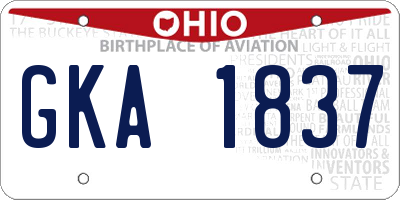 OH license plate GKA1837