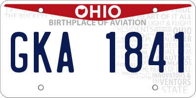 OH license plate GKA1841