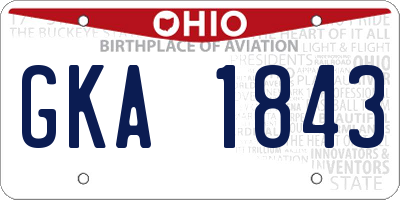 OH license plate GKA1843