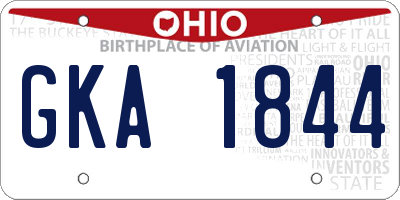 OH license plate GKA1844