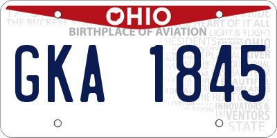 OH license plate GKA1845