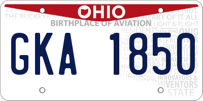 OH license plate GKA1850