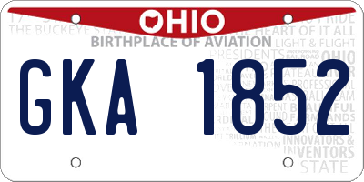 OH license plate GKA1852