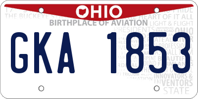 OH license plate GKA1853