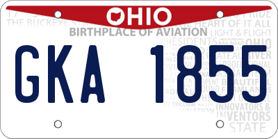 OH license plate GKA1855