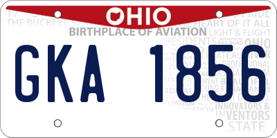 OH license plate GKA1856