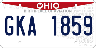 OH license plate GKA1859