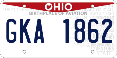 OH license plate GKA1862