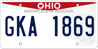 OH license plate GKA1869