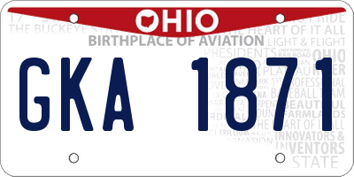 OH license plate GKA1871