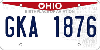 OH license plate GKA1876
