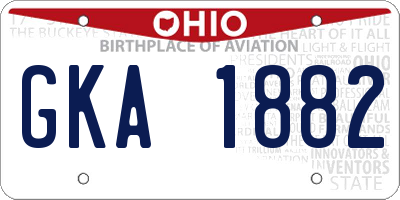 OH license plate GKA1882