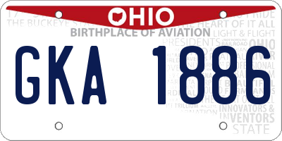 OH license plate GKA1886