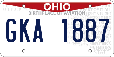 OH license plate GKA1887