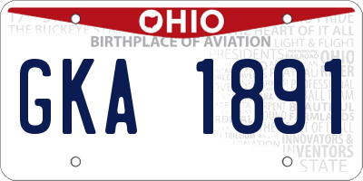 OH license plate GKA1891