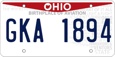 OH license plate GKA1894
