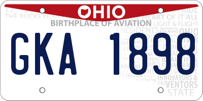 OH license plate GKA1898