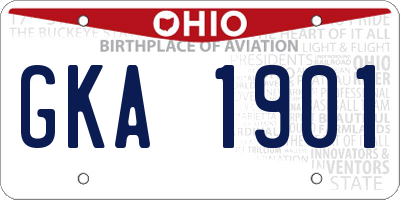 OH license plate GKA1901