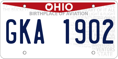 OH license plate GKA1902