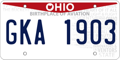 OH license plate GKA1903