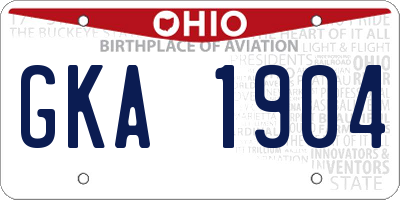 OH license plate GKA1904