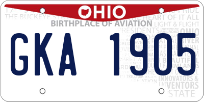 OH license plate GKA1905