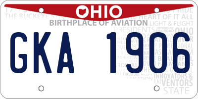OH license plate GKA1906