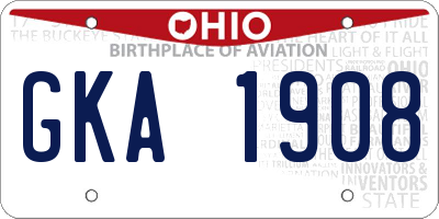 OH license plate GKA1908