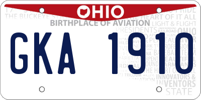 OH license plate GKA1910