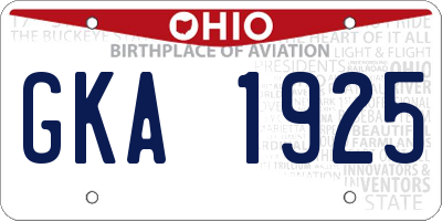 OH license plate GKA1925