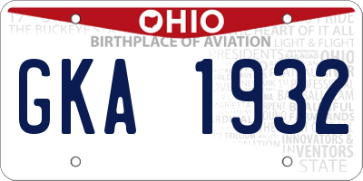 OH license plate GKA1932