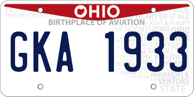 OH license plate GKA1933