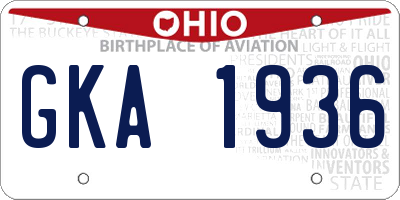 OH license plate GKA1936