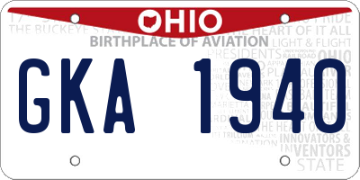 OH license plate GKA1940