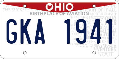OH license plate GKA1941