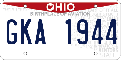 OH license plate GKA1944
