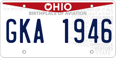 OH license plate GKA1946