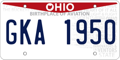 OH license plate GKA1950