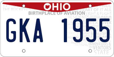 OH license plate GKA1955