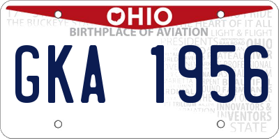 OH license plate GKA1956