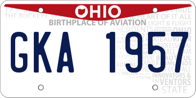 OH license plate GKA1957