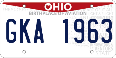 OH license plate GKA1963